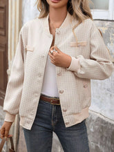 Button Up Long Sleeve Jacket Khaki OutfitFlow